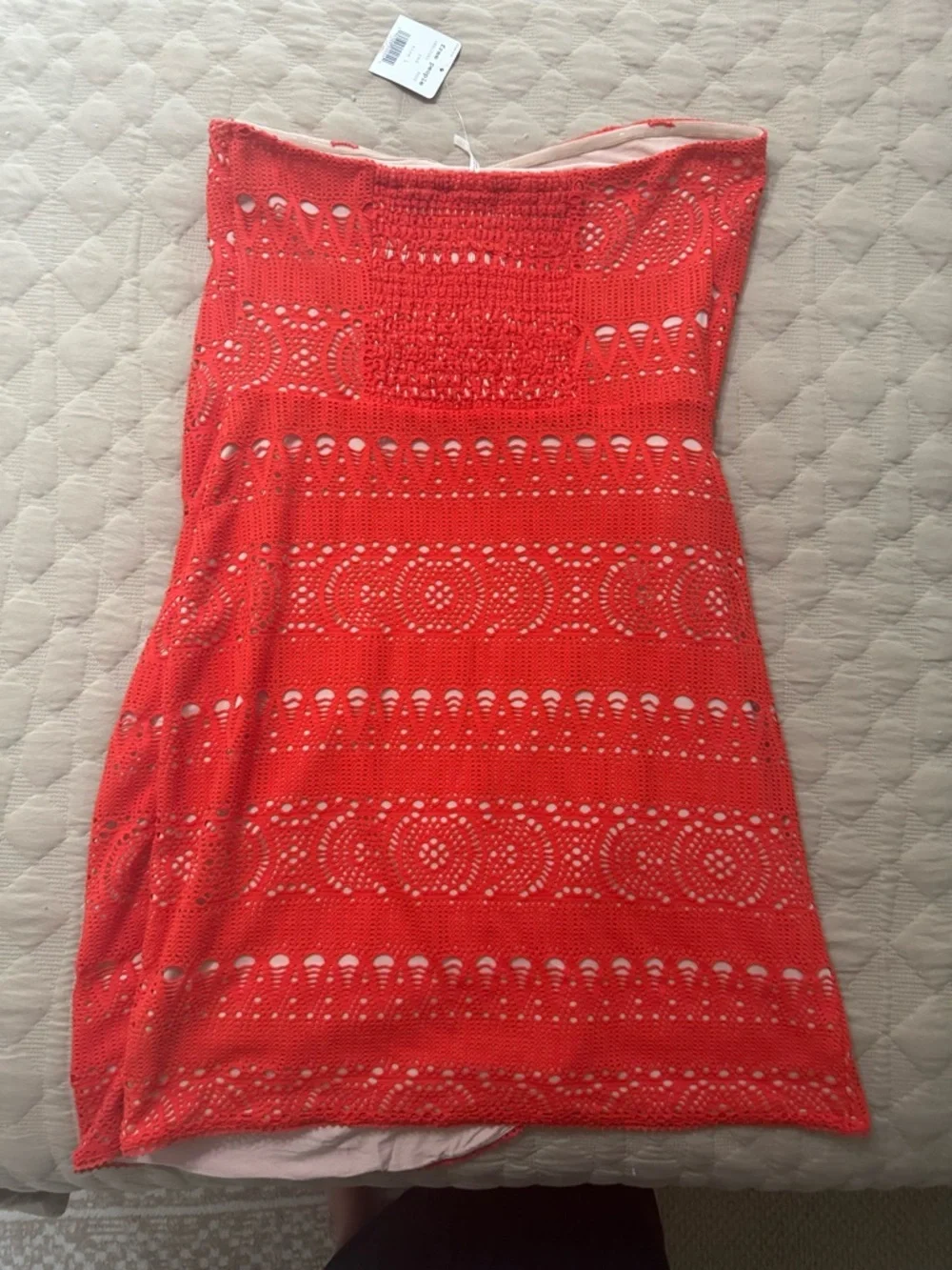 Free People strapless crochet